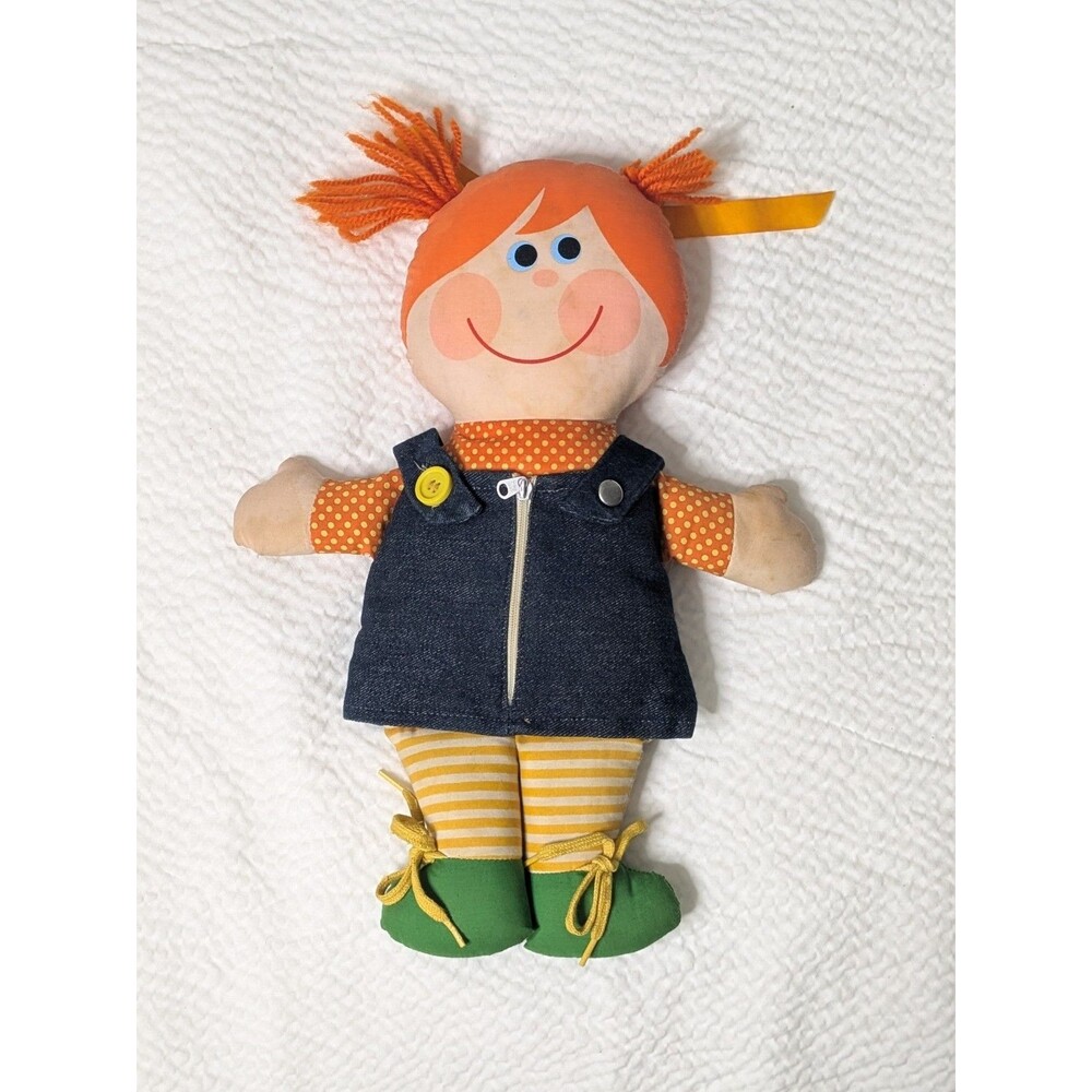Playskool Orange Yarn Hair Multi Color Dressy Bessy Cloth Fabric Vintage 1979